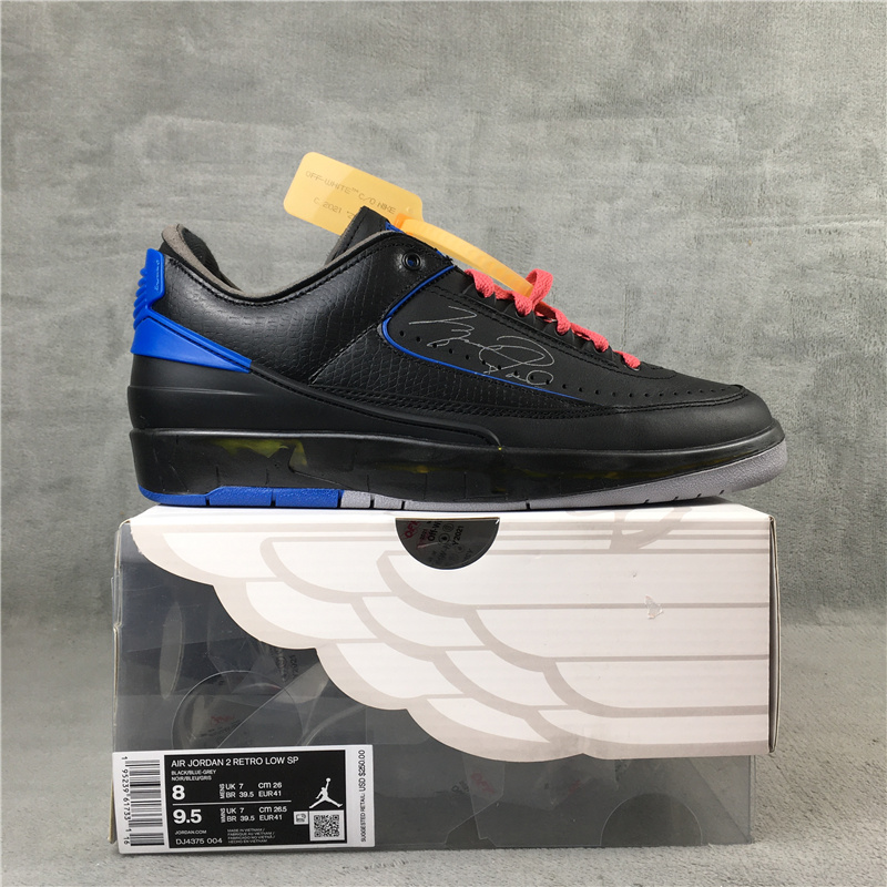 2021 Air Jordan 2 Low Black Blue Shoes